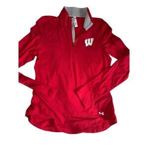 UNDER ARMOUR UNIVERSITY OF WISCONSIN BADGERS 1/2 zip shirt